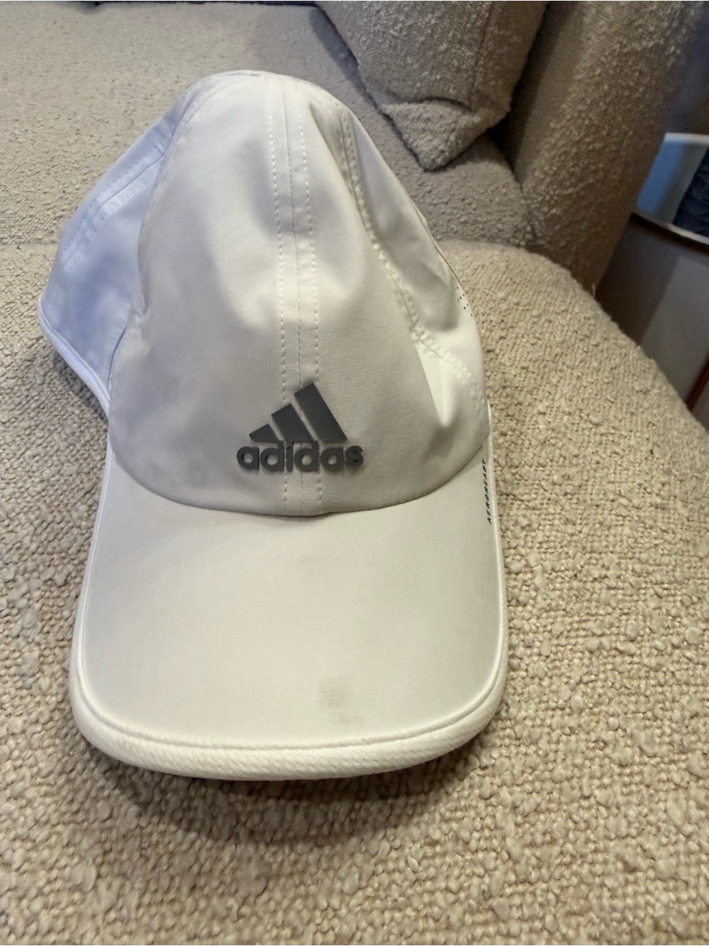 Adidas White Cap with Gray Logo - Performance Baseball Style